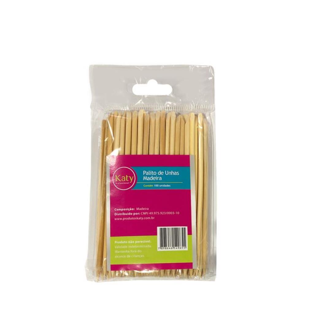 PALITO UNHA MADEIRA 1 PONTAS E CHANFRO KATY C/100 UNID