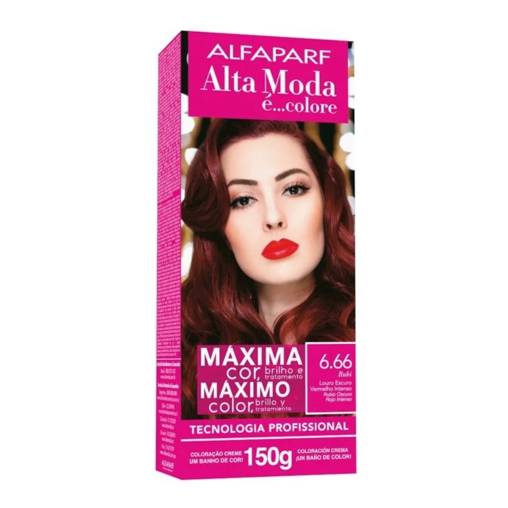 TINTURA ALTA MODA 6.66 LOURO ESC VERMELHO INTENSO 150GR