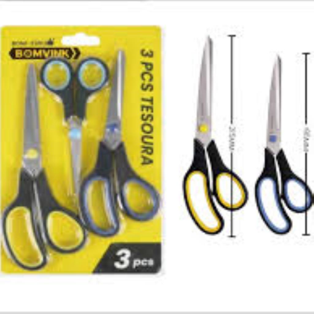 Kit De Tesoura Com 3 Peças BOMDER BOM-3301