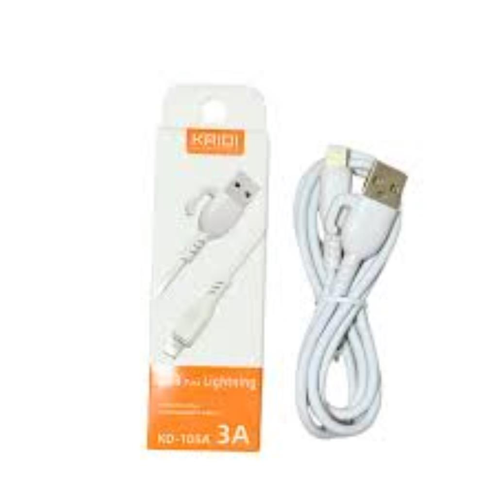 Cabo USB para Lightning Carga Rápida 3A Kaidi KD-105A - Mercado do Vale