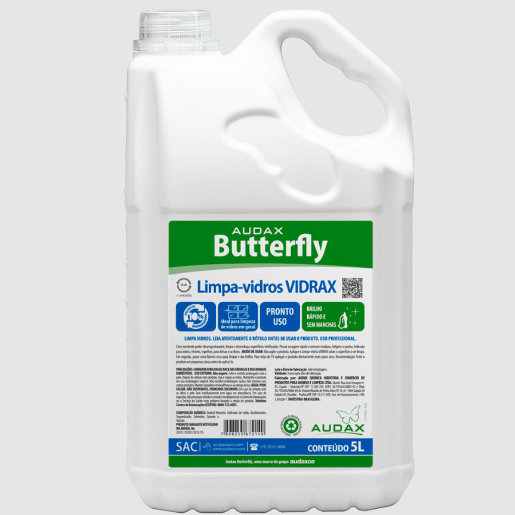 LIMPA VIDROS VIDRAX BUTTERFLY 5L AUDAX