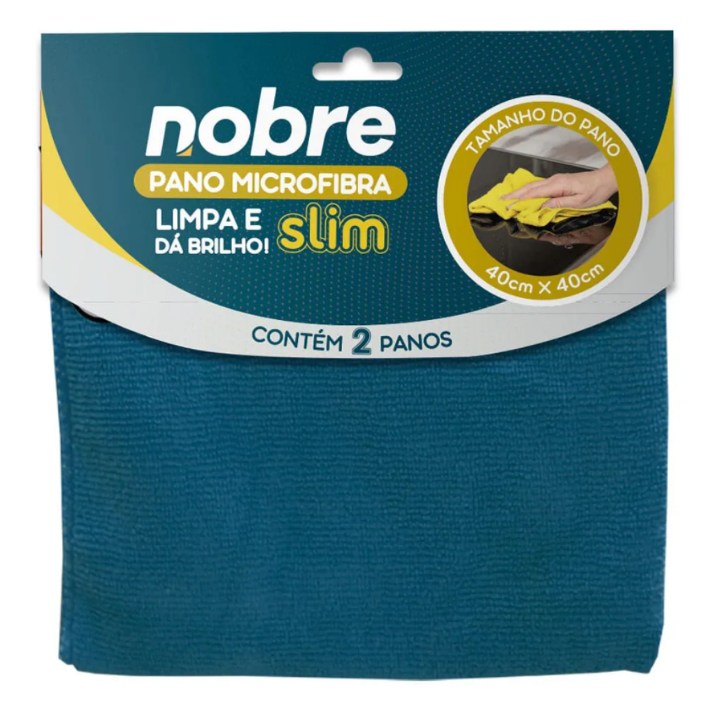 PANO MICROFIBRAS MULTIUSO 40X40 AZUL 2UN NOBRE