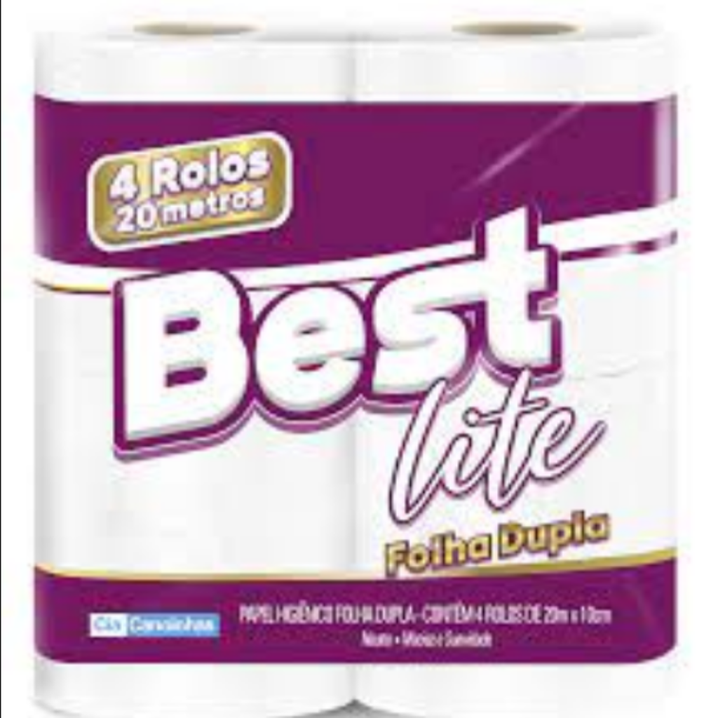 PAPEL HIGIENICO FOLHA DUPLA 4UN 20M BEST LITE