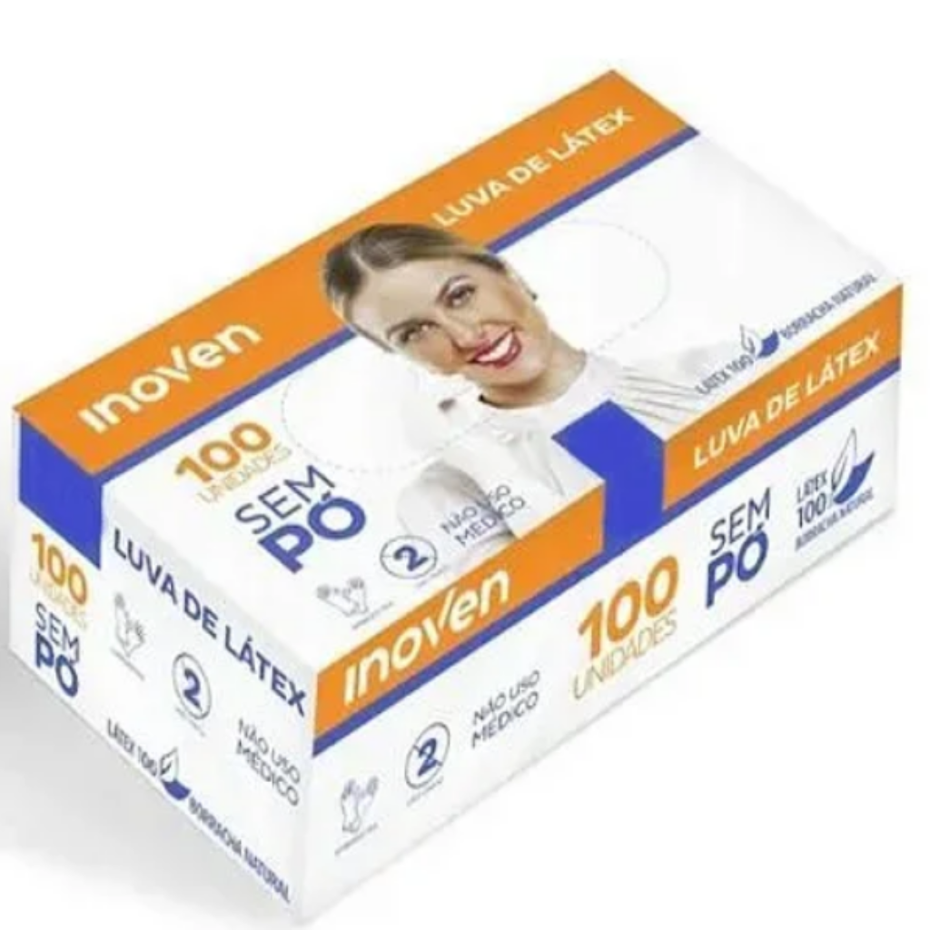 LUVA LATEX SEM PO TAM PP 100UN INOVEN