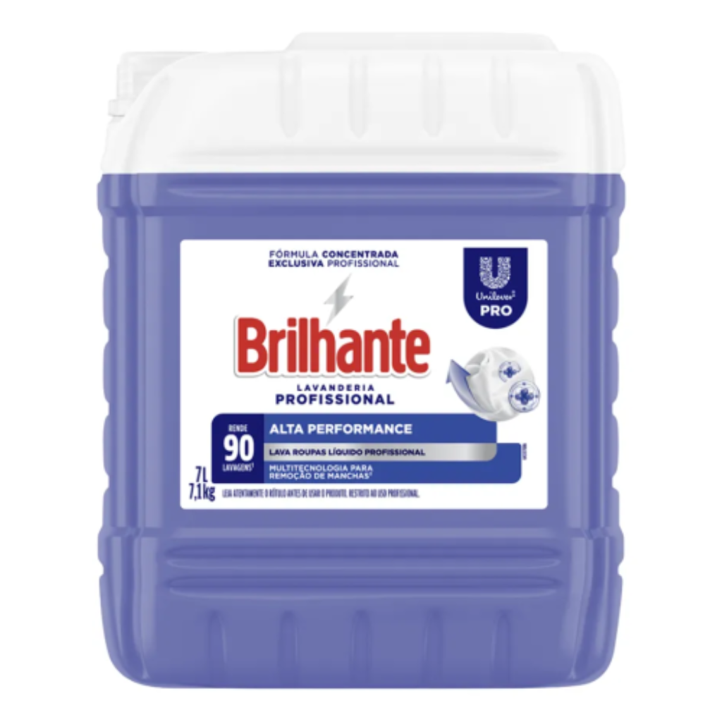 LAVA ROUPAS LIQUIDO BRILHANTE LAVANDERIA PROFISSIONAL 7L