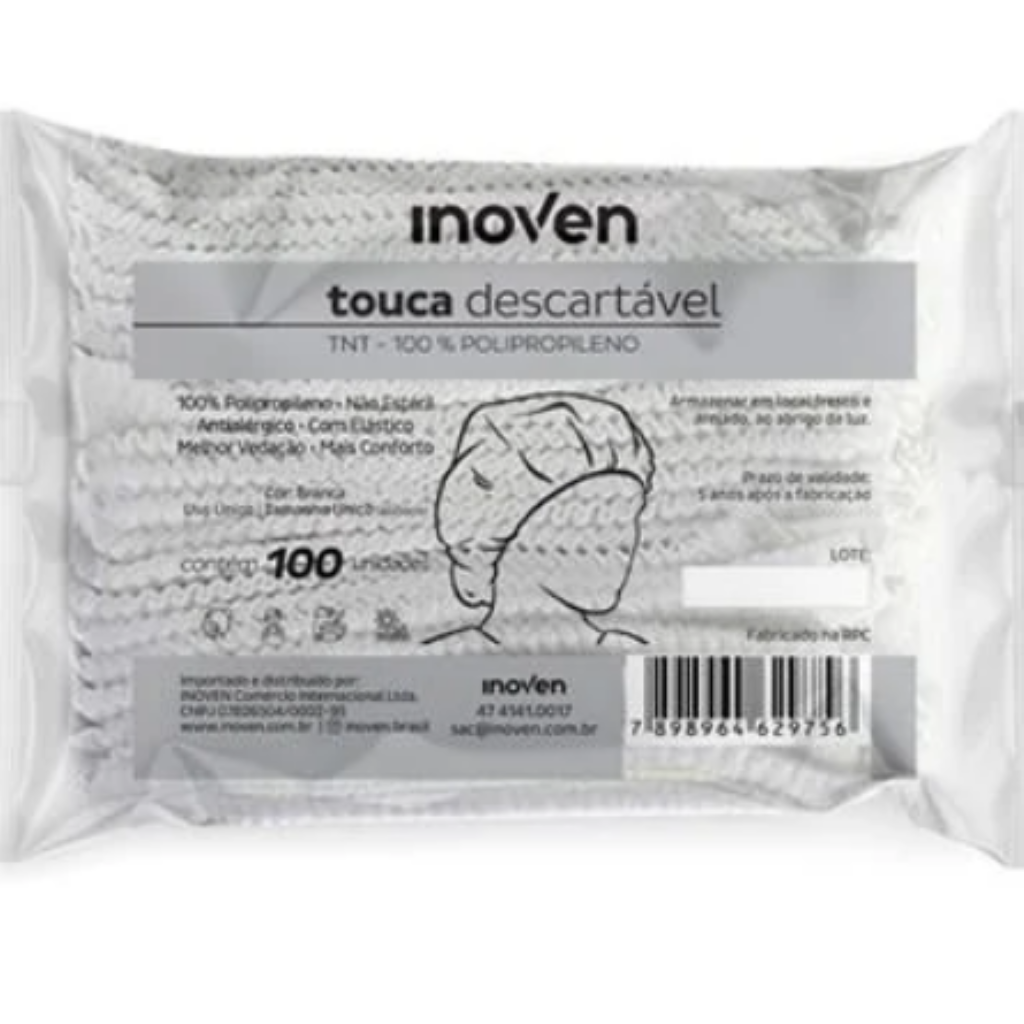 TOUCA DESCARTAVEL TNT 100 UNID INOVEN
