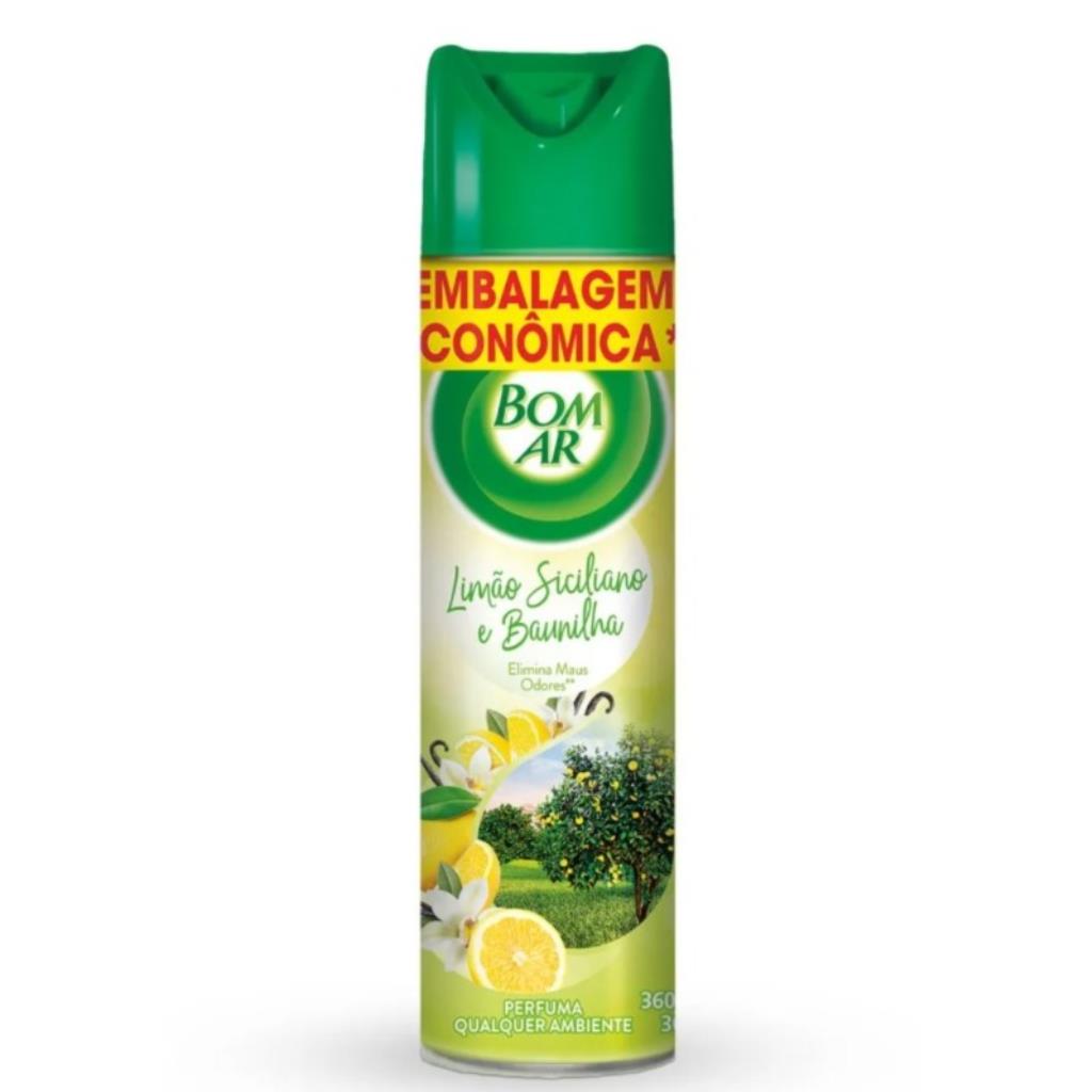 ODORIZADOR DE AR AEROSOL BOM AR 360ML LIMAO SICILIANO E BAUNILHA