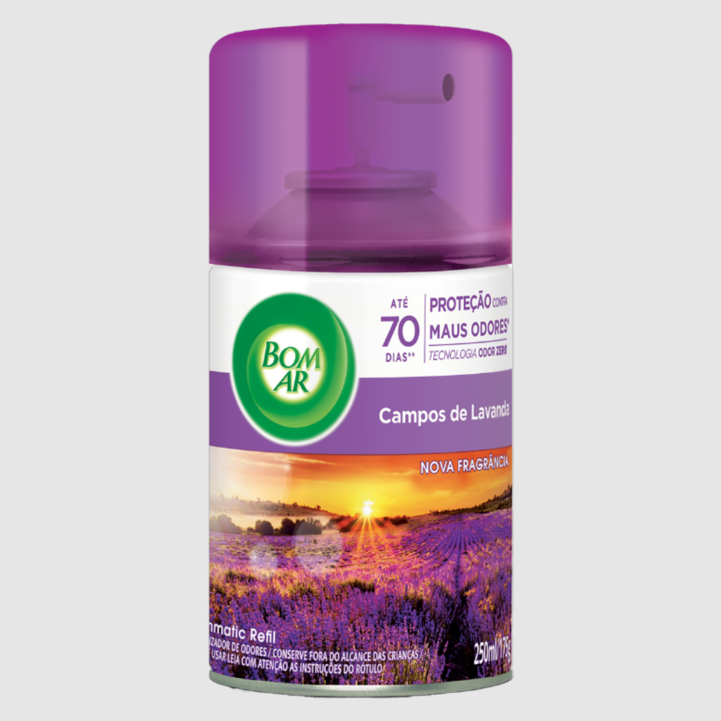 REFIL DESODORIZADOR DE AR AUTOMATICO BOM AR FRESHMATIC LAVANDA 250ML