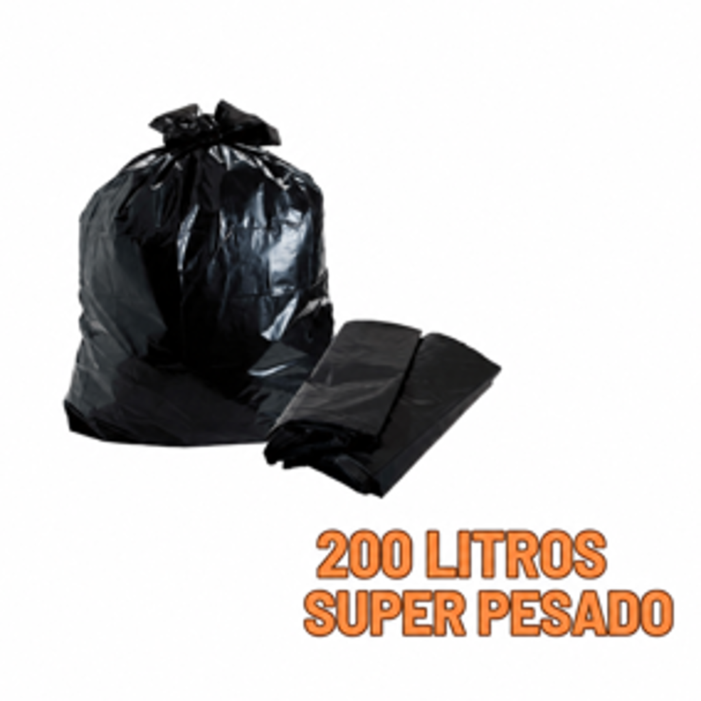 SACO LIXO 200L PRETO 100UN SUPER PESADO