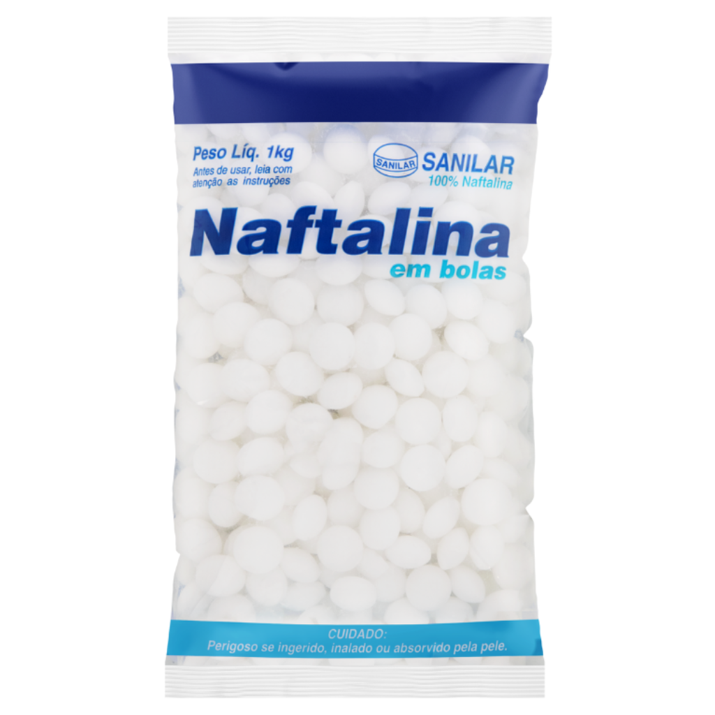 NAFTALINA EM BOLAS SANILAR PACOTE 1K