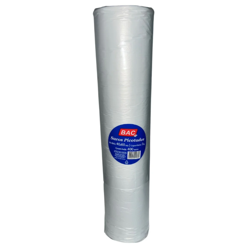 BOBINA PLASTICO PICOTADA 35X45 CAPACIDADE 6KG 400UN BAC