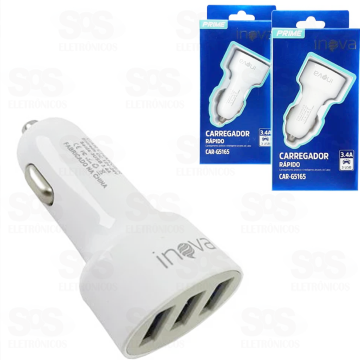 CARREGADOR CELULAR TURBO PRIME INOVA 3.4A 3 USB