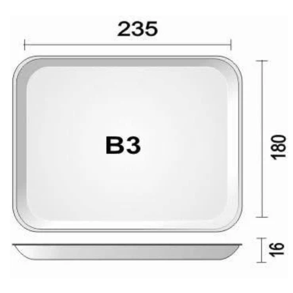 BANDEJA ISOPOR B03 RASA (23,5X18) C/10 UNIDADES