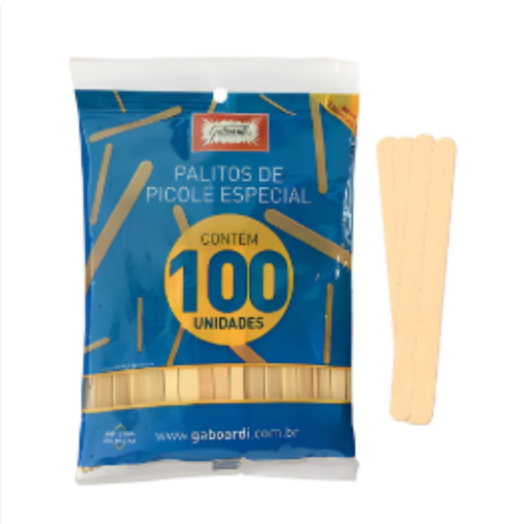PALITO DE PICOLE REDONDO PREMIUM 100 UNIDADES