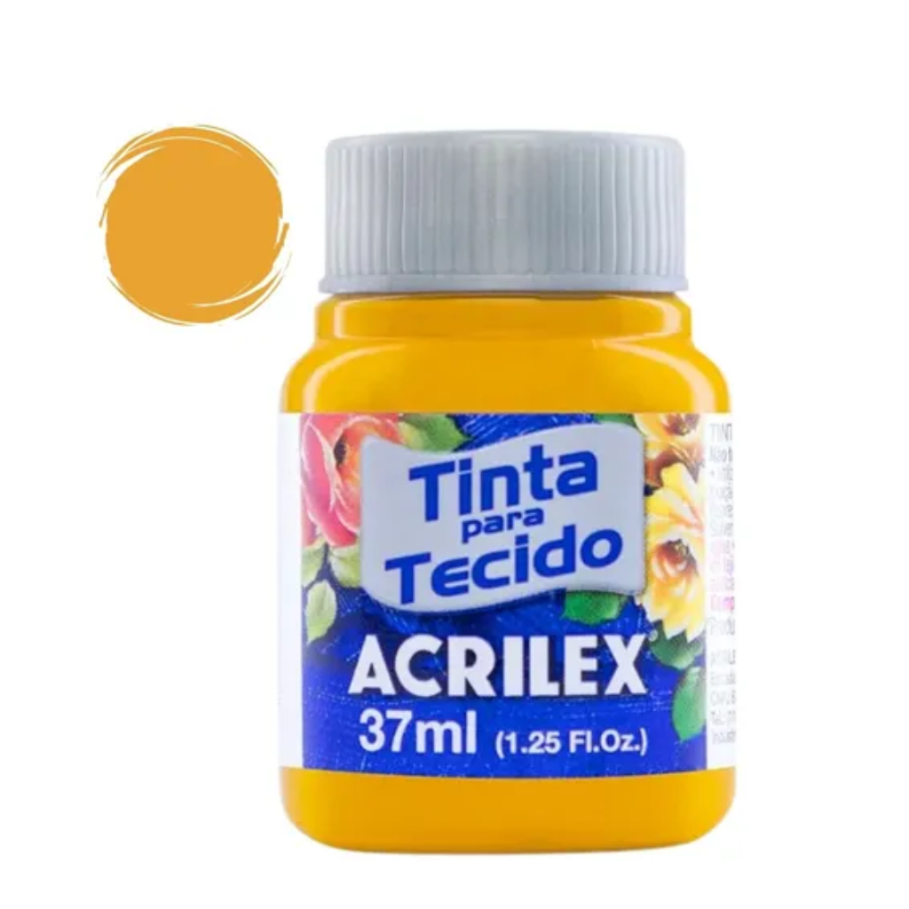 TINTA PARA TECIDO FOSCA 505 AMARELO OURO 37ML ACRILEX