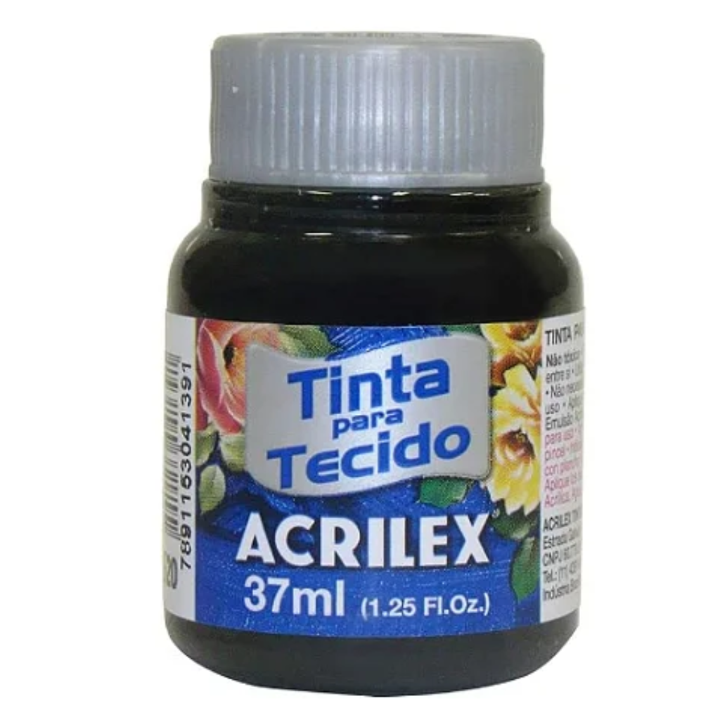 TINTA PARA TECIDO FOSCA 520 PRETO 37ML ACRILEX