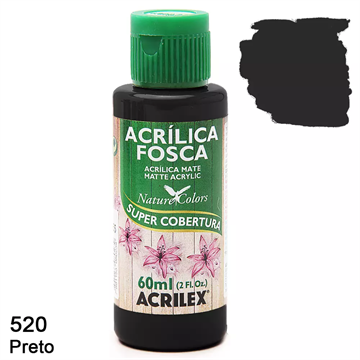TINTA ACRILICA FOSCA 60ML 520 PRETO ACRILEX
