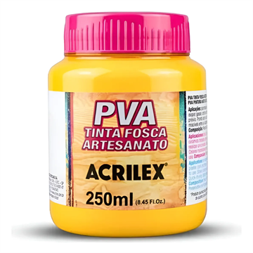 TINTA PARA ARTESANATO FOSCA PVA 250ML 505 AMARELO OURO ACRILEX