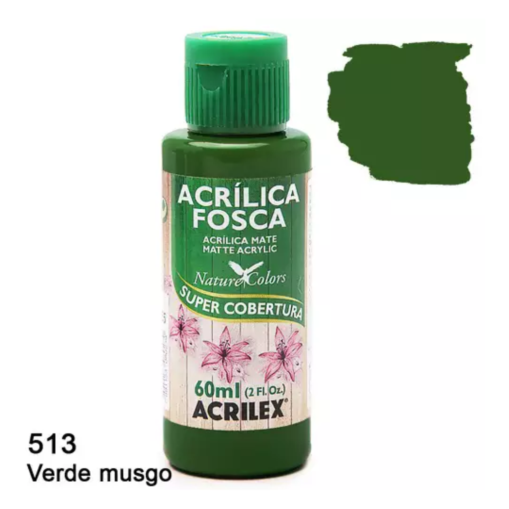 TINTA ACRILICA FOSCA 60ML 513 VERDE MUSGO ACRILEX