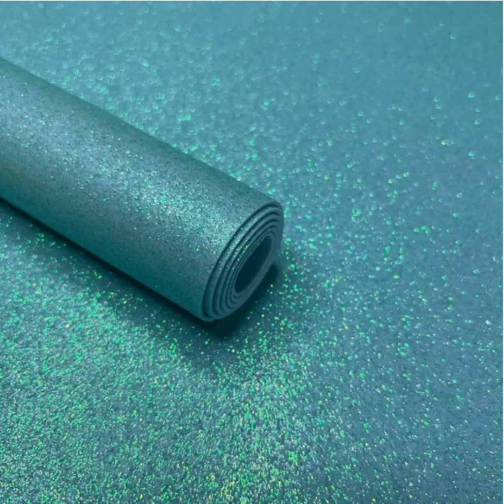 EVA COM GLITER 40X60CM AZUL AGUA NEON MAKE