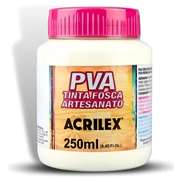 TINTA PARA ARTESANATO FOSCA PVA 250ML 519 BRANCA ACRILEX