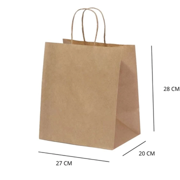 SACOLA PAPEL KRAFT 28X27X20CM