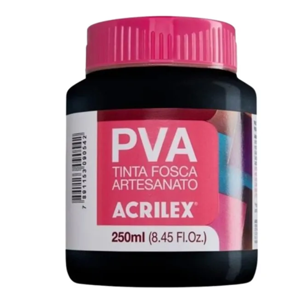 TINTA PARA ARTESANATO FOSCA PVA 250ML 520 PRETA ACRILEX