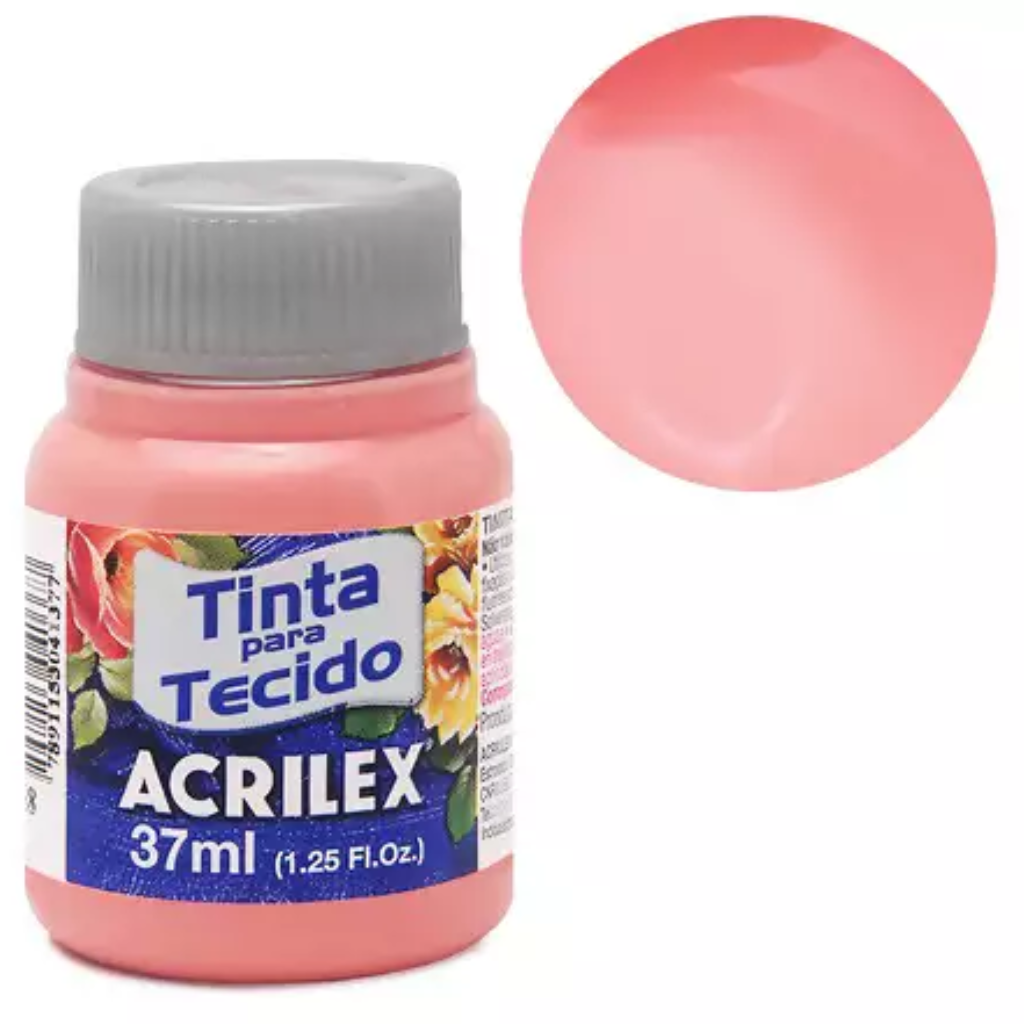 TINTA PARA TECIDO FOSCA 567 ROSA CHÁ 37ML ACRILEX