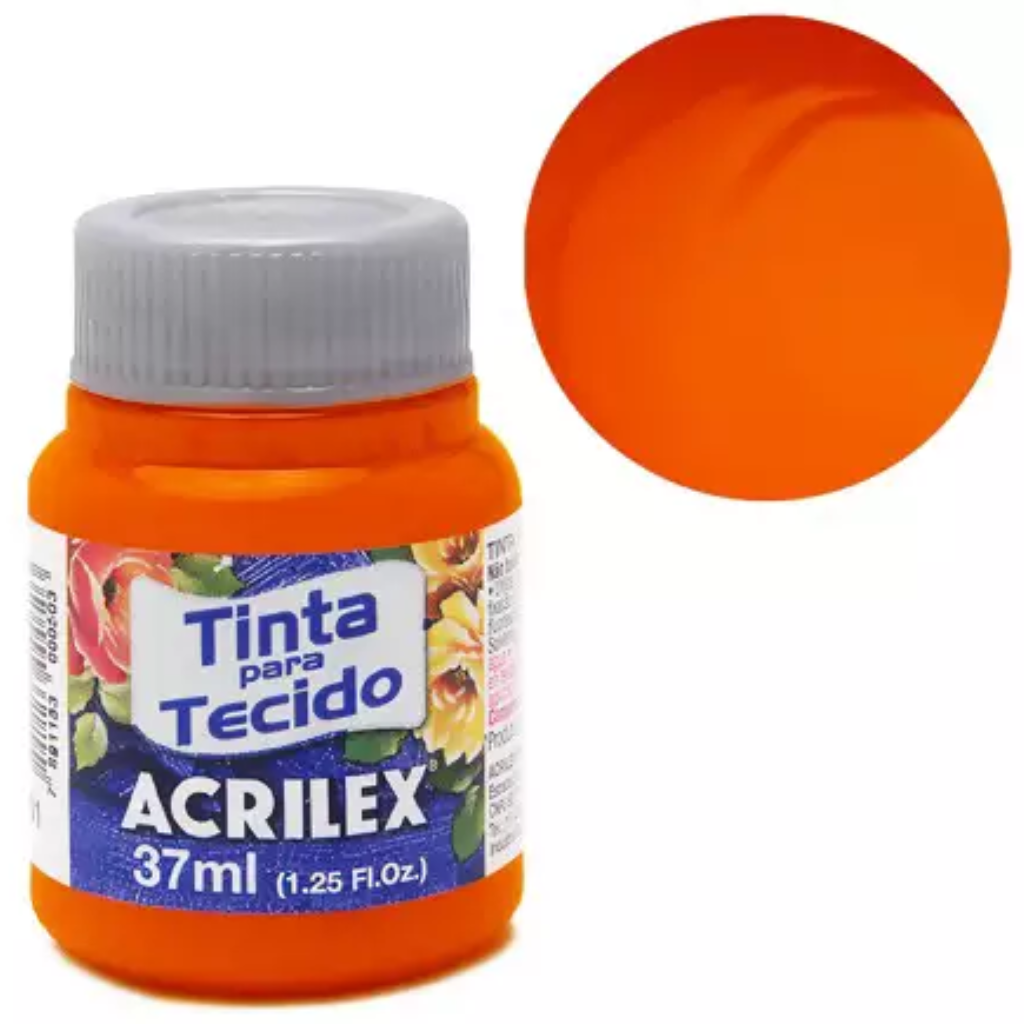 TINTA PARA TECIDO FOSCA 517 LARANJA 37ML ACRILEX