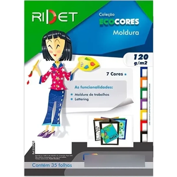 BLOCO ECOCORES MOLDURA 7 CORES 23X32CM 120GR C/35FLS NOVAPRINT
