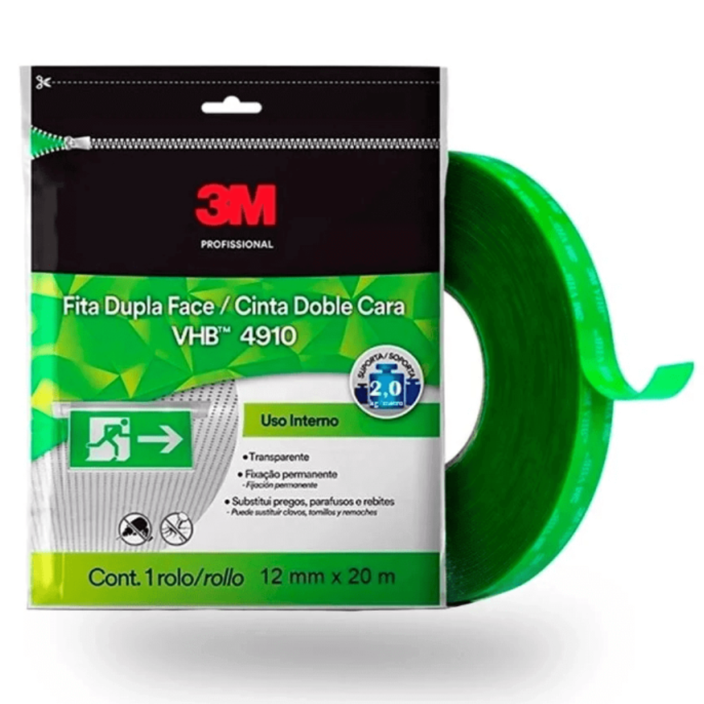 FITA ADESIVA DUPLA FACE 12MMX20M VHB 3M
