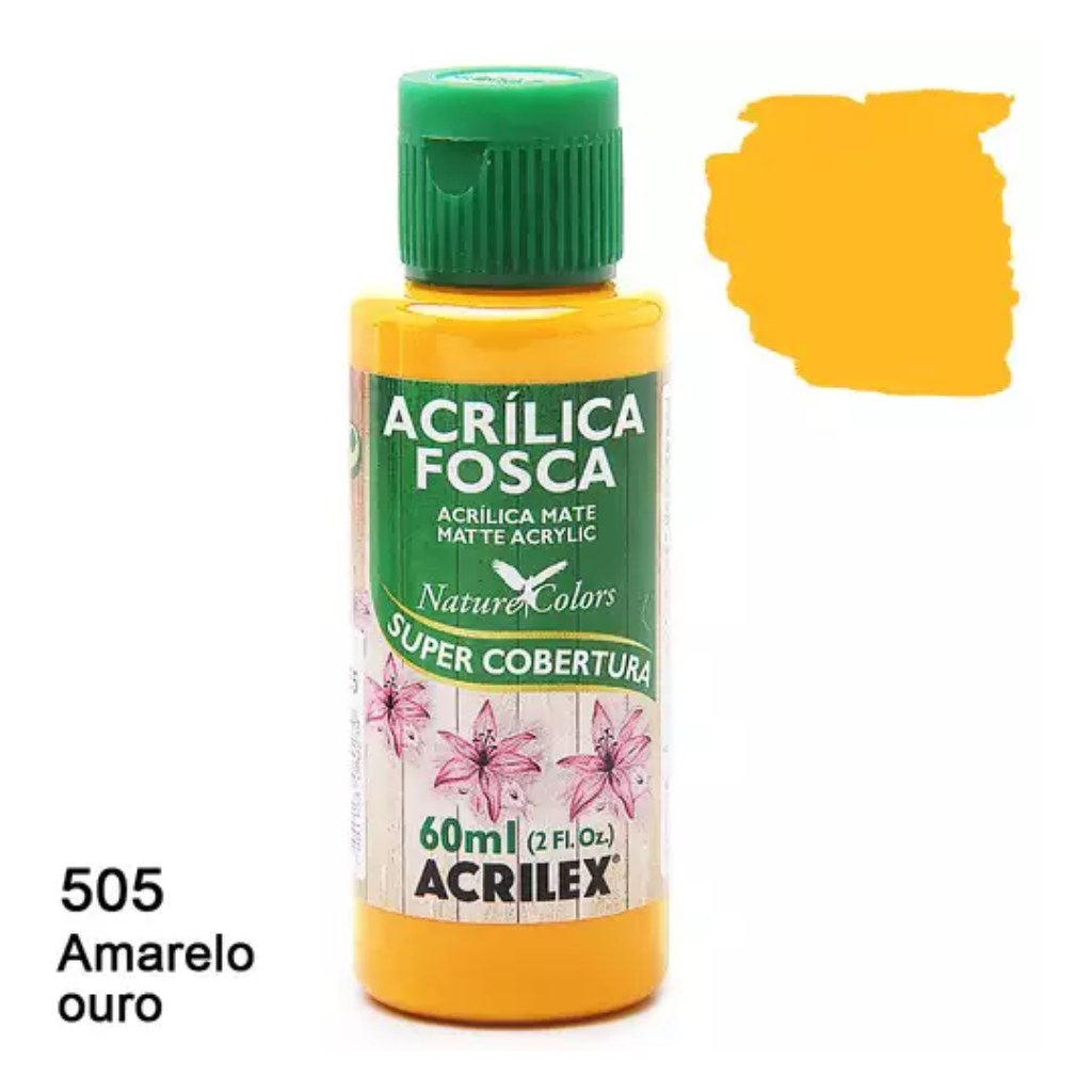 TINTA ACRILICA FOSCA 60ML 505 AMARELO OURO ACRILEX