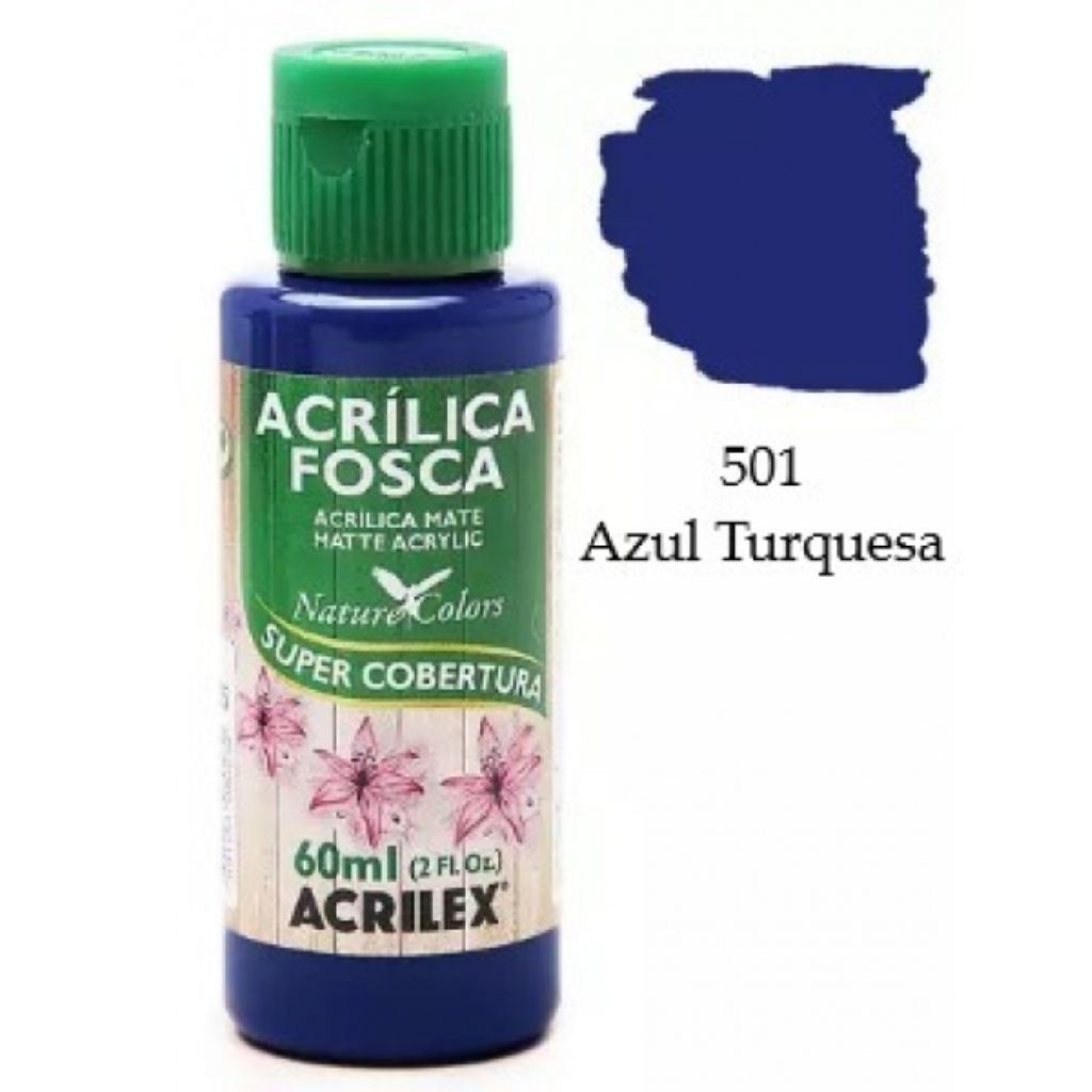 TINTA ACRILICA FOSCA 60ML 501 AZUL TURQUESA ACRILEX