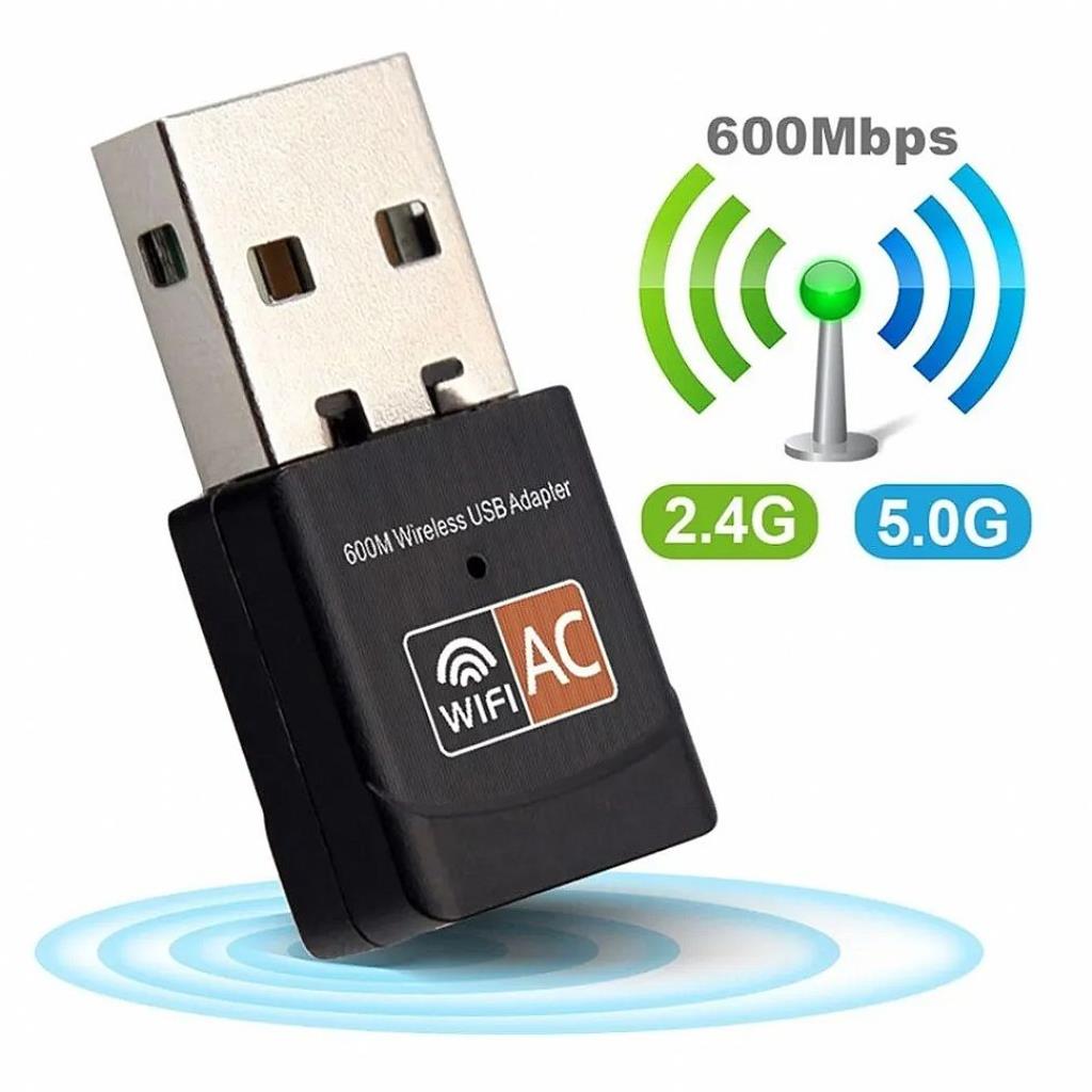 ADAPTADOR USB WIRELESS 2,4GHZ/5GHZ 600MBPS NANO