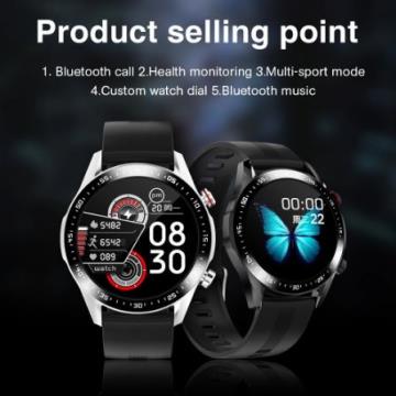 Relógio inteligente E1-2 masculino; chamada bluetooth personalizado dial; tela de toque completa; waterproof.