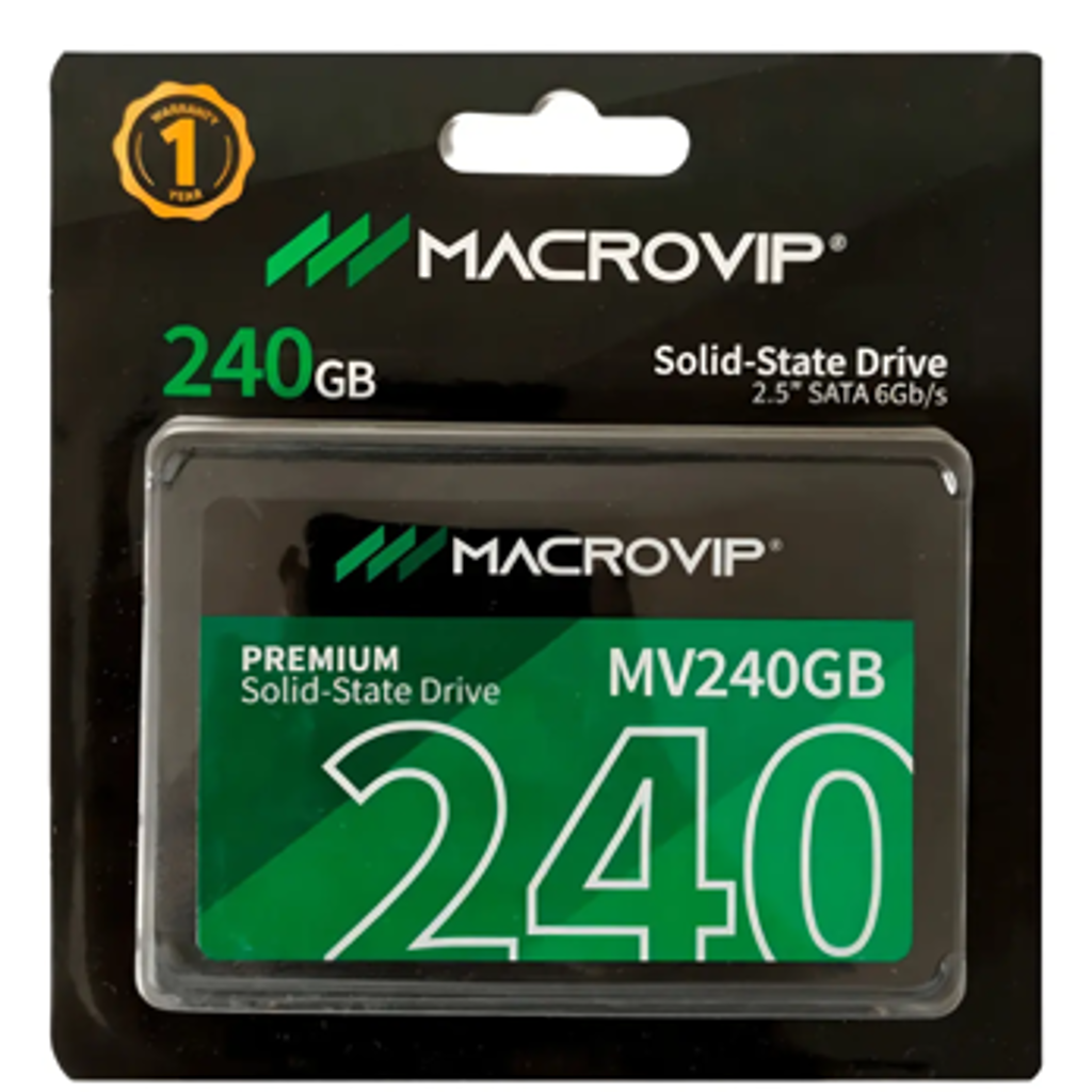 SSD 240GB SATA III 2.5 POL. 6GB/S LEITURA 520 MB/S GRAVACAO 450 MB/S MV240GB PRETO - MACROVIP