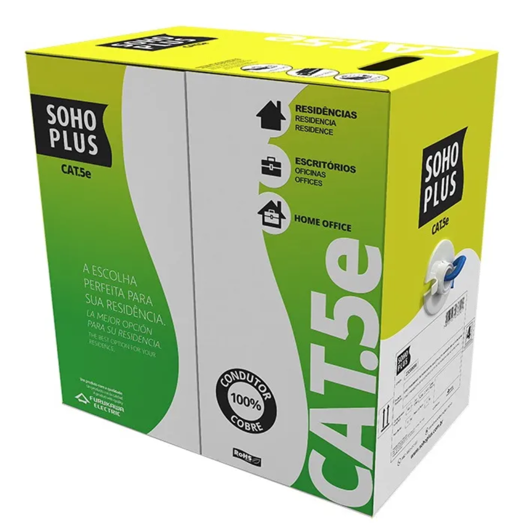 CABO DE REDE 4 PARES CAT5E CAIXA 305M CMX AZUL SOHO PLUS - FURUKAWA