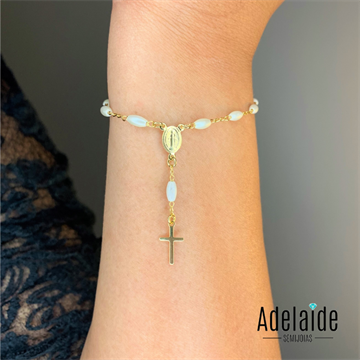 PULSEIRA TERÇO DE PÉROLAS COM TERMINAIS