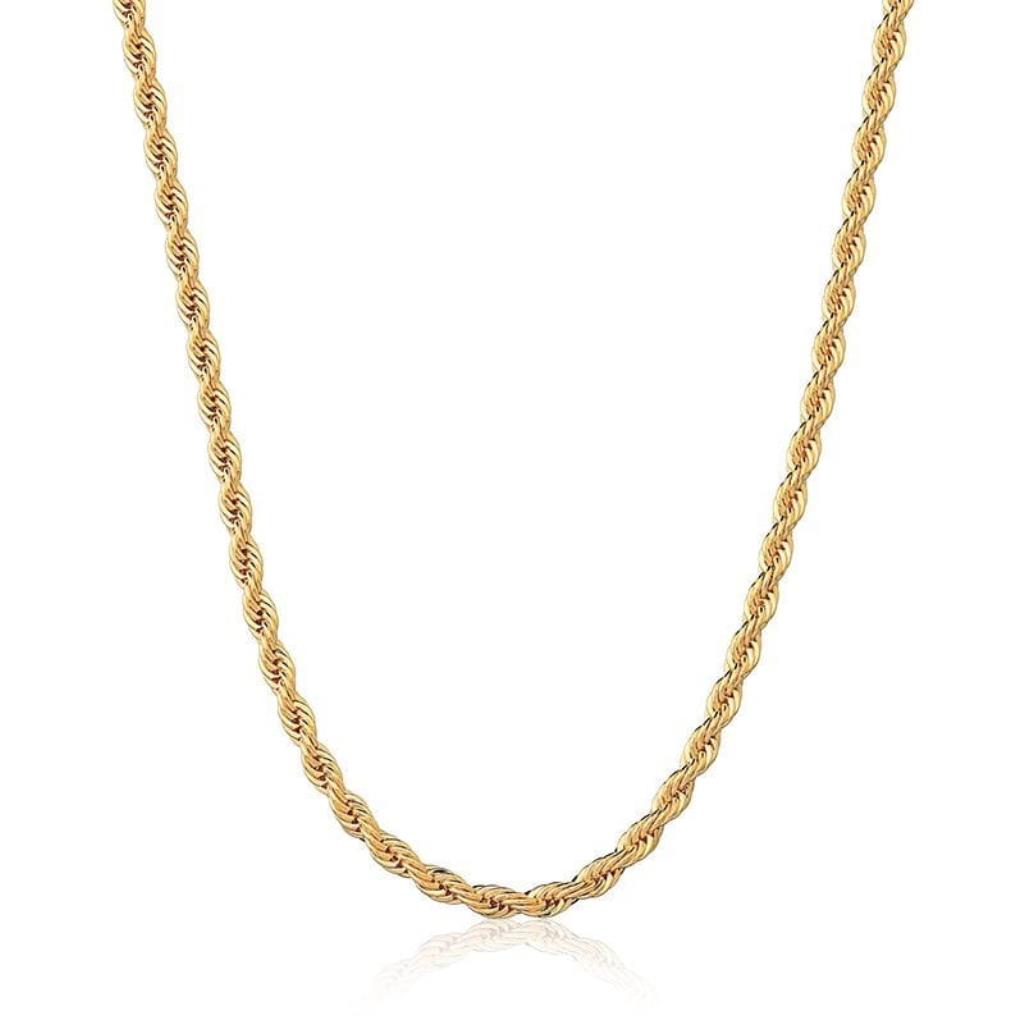 CORRENTE CORDÃO BAIANO DE 4MM COM 70CM E FECHO CANHÃO ARTICULADO