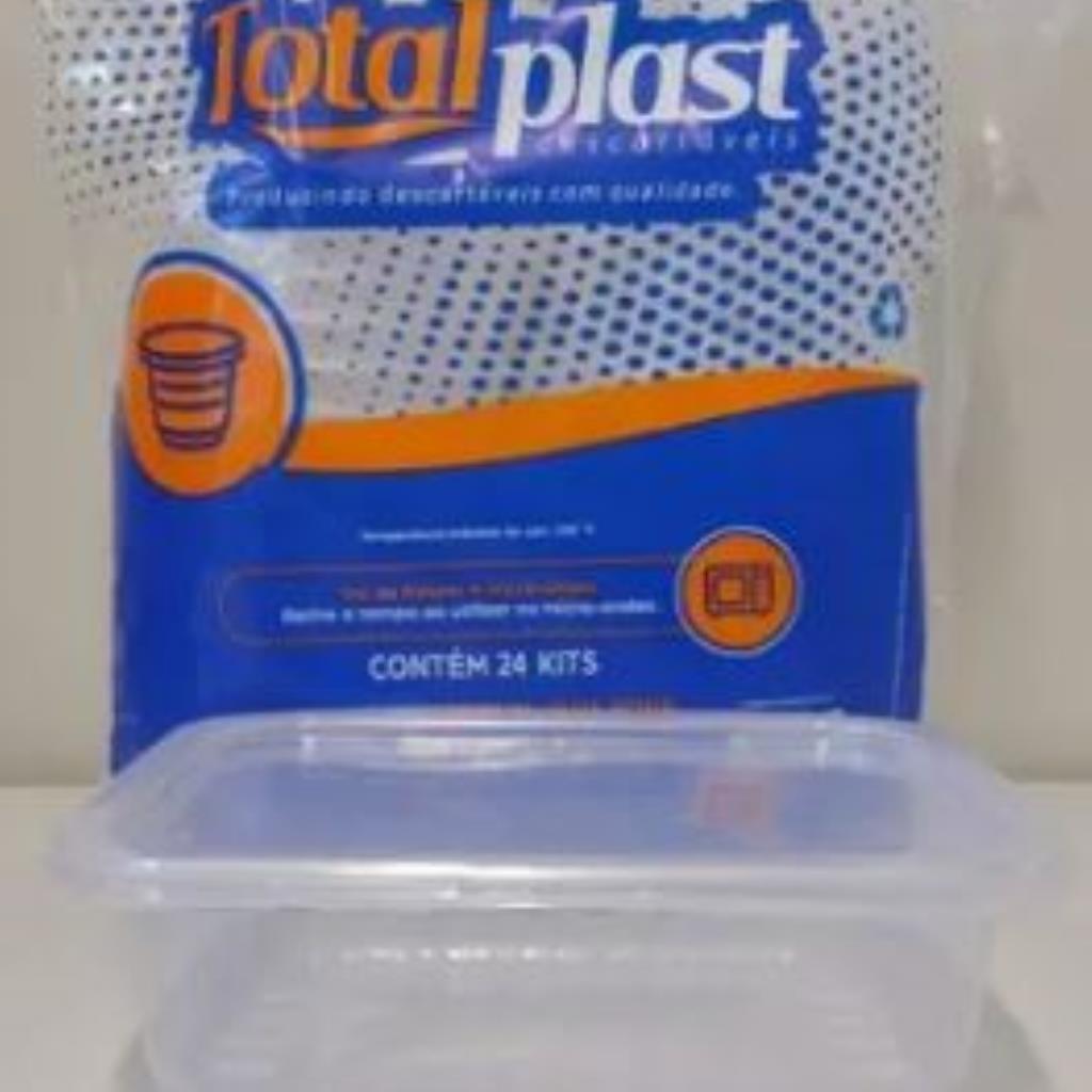 POTE RETANGULAR 500 ML PCTE C/24 UN RIOPLASTIC TAMPA ARTICULADA