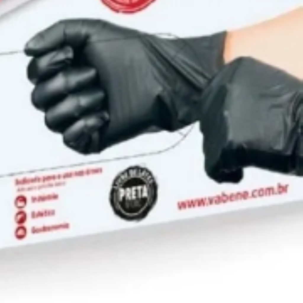 LUVA NITRILICA PRETA CX C/100 un