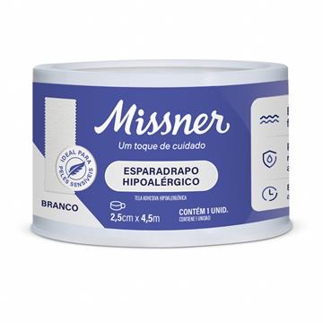 2,5CMX4,5CM - ESPARADRAPO HIPOALERGICO BRANCO MISSNER
