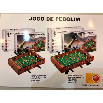Mini Jogo de Pebolim 70x37x16,8CM - Futebol