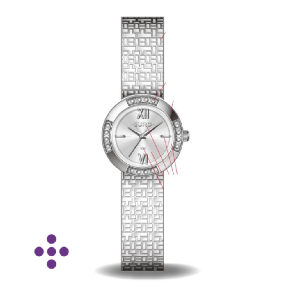 Relógio Euro Feminino Bangle Lux Prata - EU2035YZM/5K