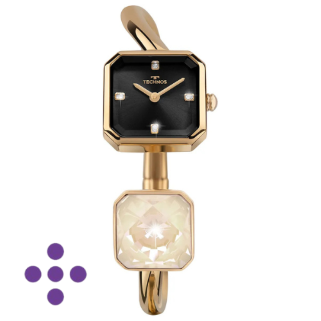 Relógio Technos Feminino Crystal Dourado 751AA/1P