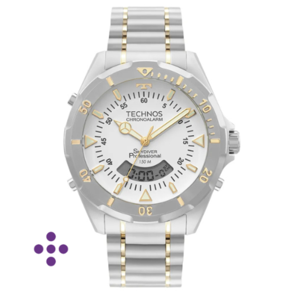 Relógio Technos Masculino Skydiver Bicolor WT2050AGN/1B