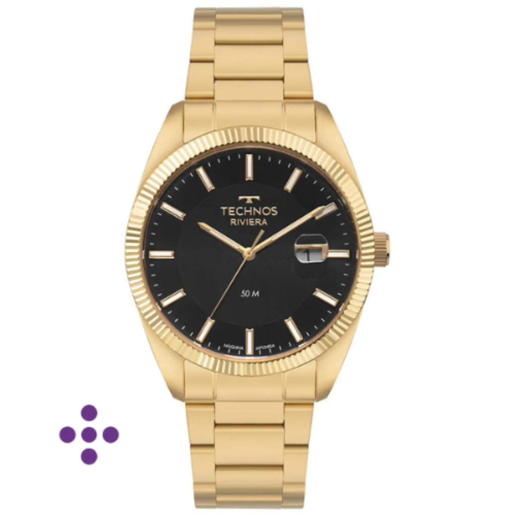 Relógio Technos Masculino Riviera Dourado 2317AG/1P