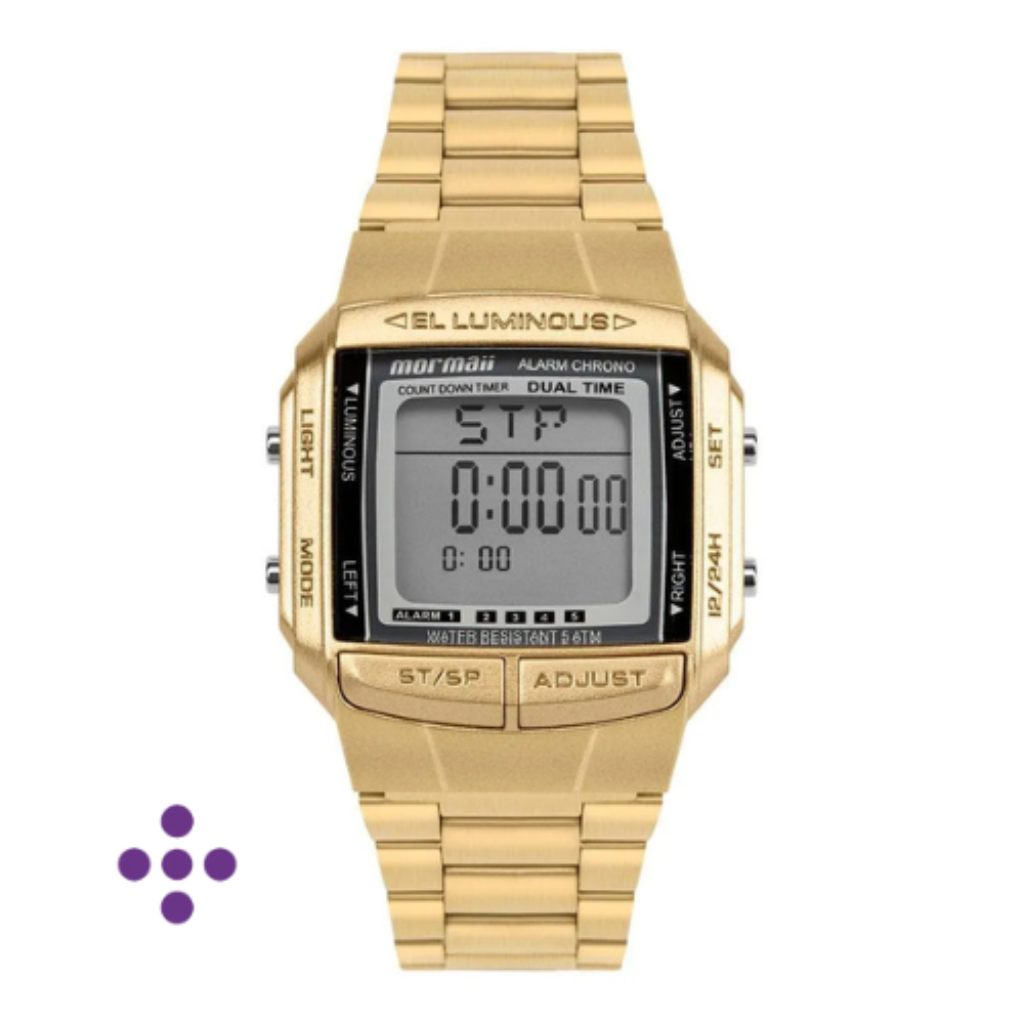 Relógio Mormaii feminino vintage dourado - mo04001a/7d