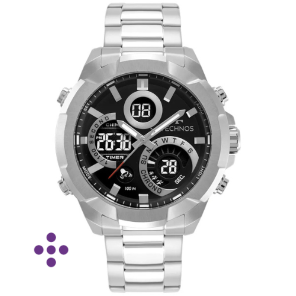 Relogio Technos Masculino Digitech Prata W23721AAC/1P