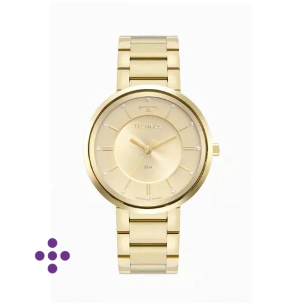 Relógio Technos Feminino Brilho Dourado 2035MXA/1X